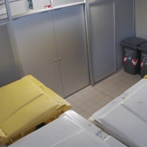 italy - cuneo: garbage storage in cuneo