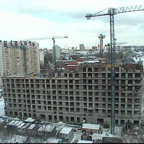 russian federation - mytishchi: mytishchi flats and construction work