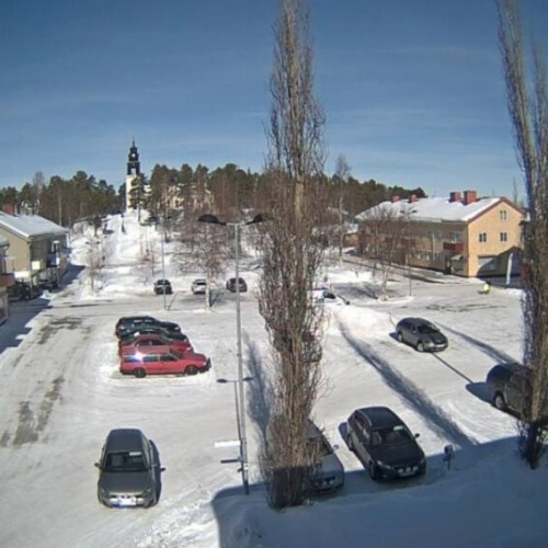 sweden - asele: parking lot in asele