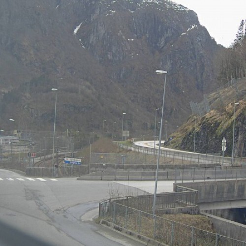 norway - bodo: bodo traffic and mountain view