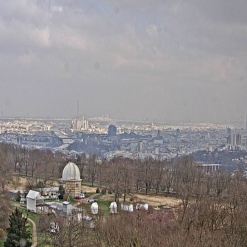 france - meudon: meudon observatory solar tower - view of paris