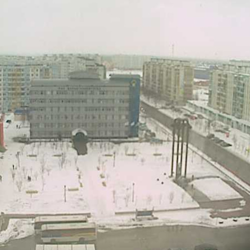 russian federation - raduzhny: raduzhny city center from hotel agangrad