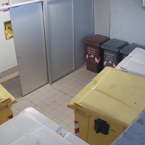 italy - saluzzo: garbage room in saluzzo