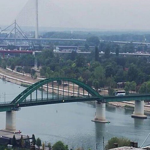 serbia - belgrade: branko‘s bridge