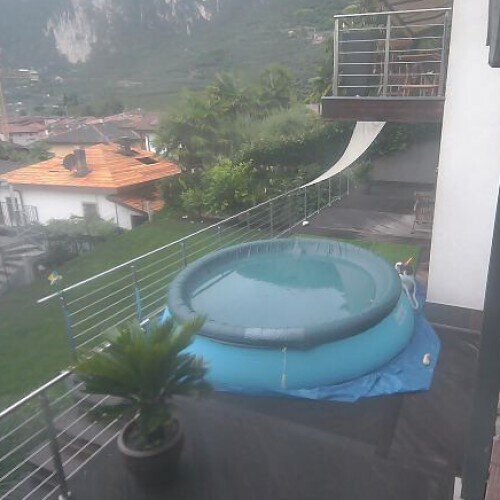 italy - trento: balcony pool