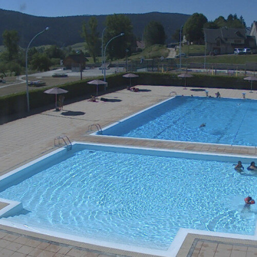 france - meaudre: swimming pool meaudre - vercors
