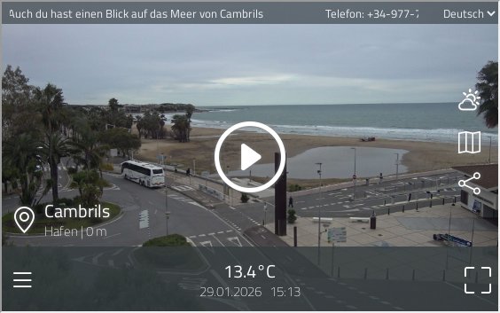 preview: Cambrils Harbor & Beach Live Webcam: Mediterranean Coast View