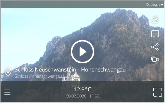 preview: Neuschwanstein Castle Live Webcam: Breathtaking View of the Bavarian Alps