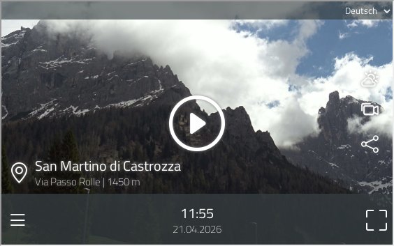 preview: San Martino Di Castrozza Live Webcam: Via Passo Rolle Views